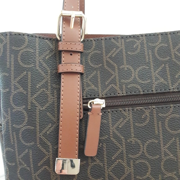 NWT CALVIN KLEIN LOGO SATCHEL HANDBAG PURSE - Picture 5 of 8